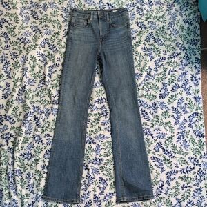 Zara Women's Flared Leg Blue Jeans